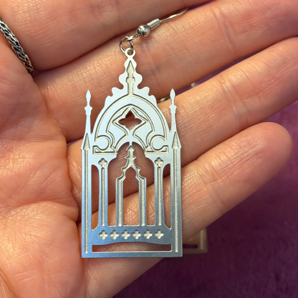Gothic Silver Archway Earrings